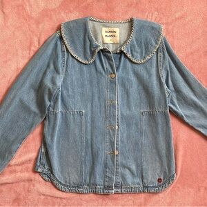 Cute Damson Matter Big Collar Denim Jacket Size 8